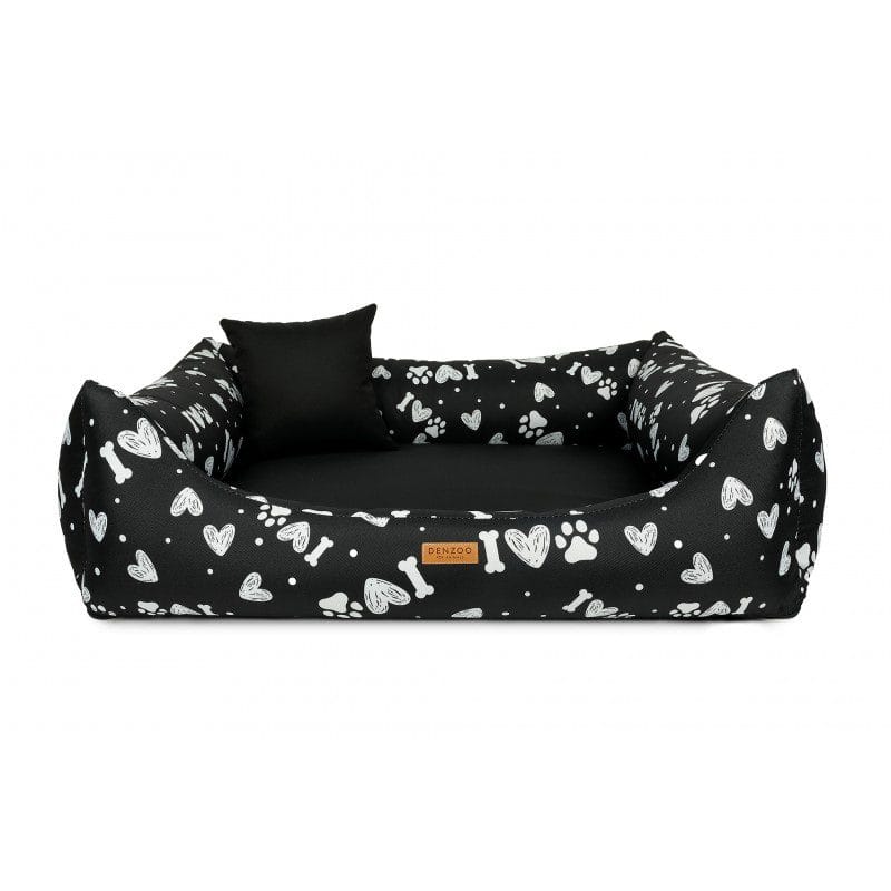 bokiem legowisko dla psa -black-love front czarne